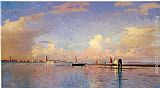 Canal Canvas Paintings - Sunset on the Grand Canal, Venice